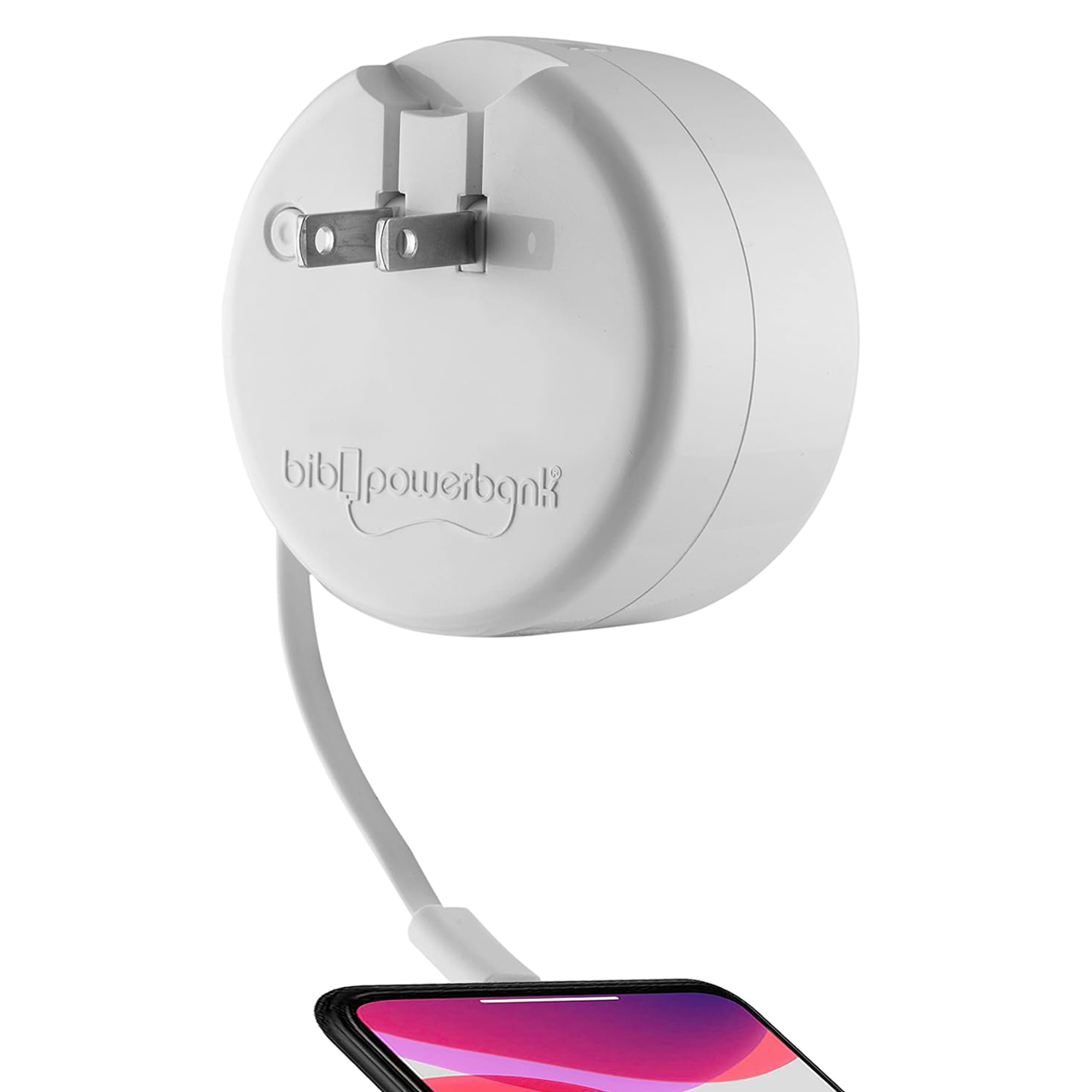 Bibicord Portable Wall Charger with 3 feet Retractable Lightning Cable